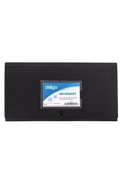 Mapa plic cu capsa DL, 6 compartimente colorate, negru SF030
