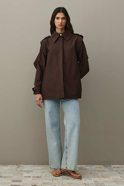 Epaulet Jacket Brown