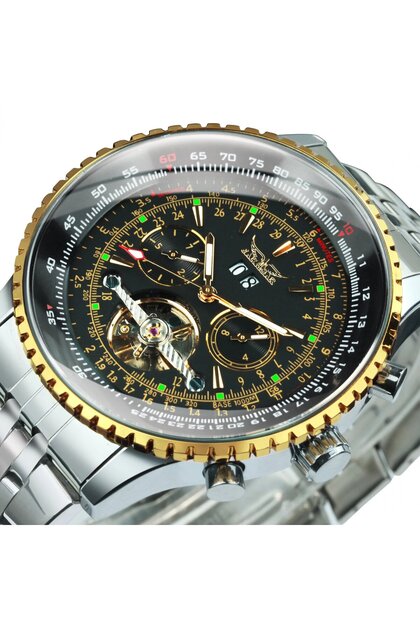 Многофункционален механичен автоматичен мъжки ръчен часовник Tourbillon Skeleton