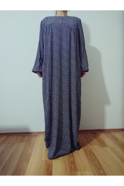 Robadan Long Sleeve 100% Viscose Pressed Floral Mother Dress, Prayer Dress, Hijab Dress