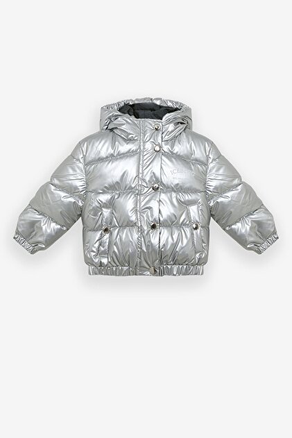 BG Store Kız Bebek Gümüş Mont