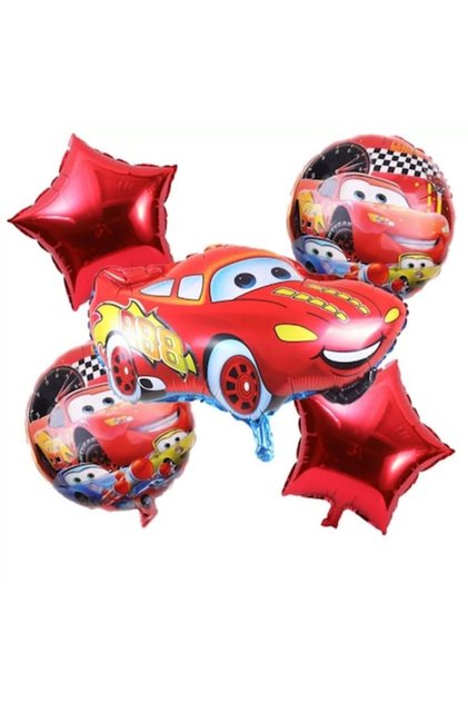 Set de 5 baloane folie cu mașinuțe