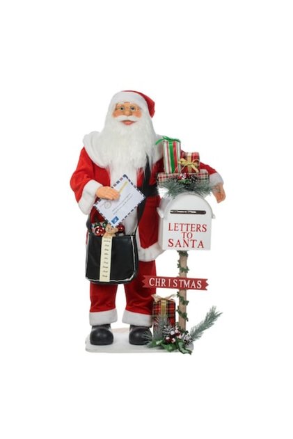 Figurină decorativă Moș Poștaș cu Lumină și Muzică, 100 cm