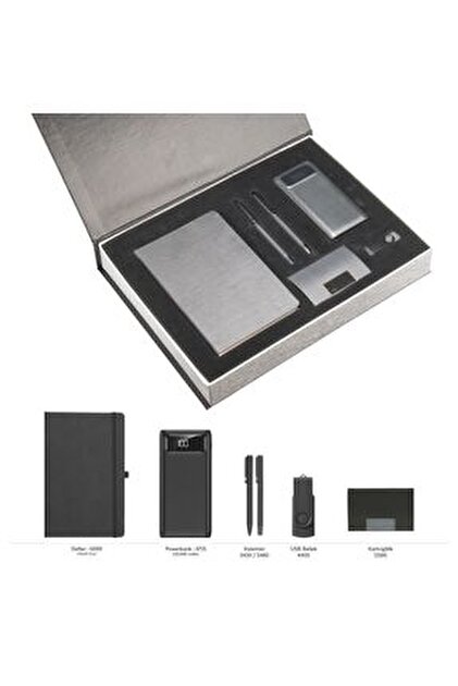 Gen Promosyon VIP Hediyelik Set - Powerbank, Defter, Kalem, USB