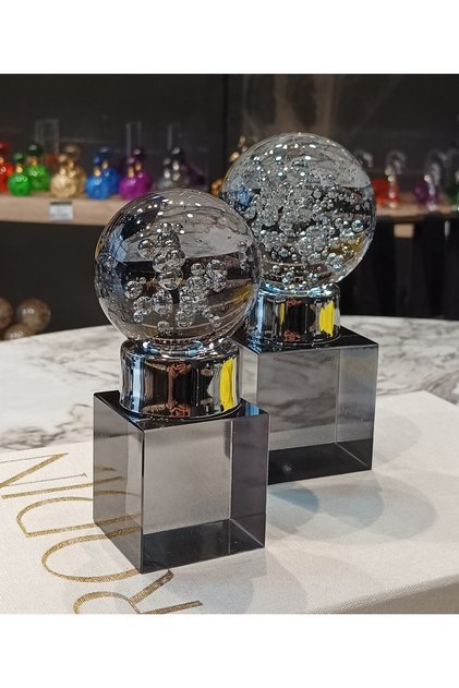 2 li kristal kabarcıklı küre