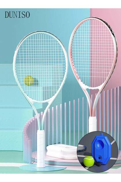 DUNISO Tennis Rackets Set (2) with Bag and Water Injection Base - Lightweight for Students & Beginne