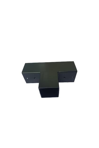 Element de legătură pentru grindă din lemn, tip T, 3 conexiuni, Lucco, Fier, Negru, 100x100