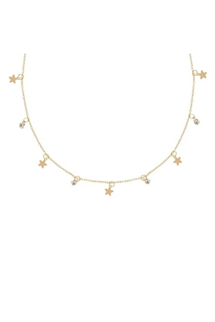 Colier Language of Jewels - Design Stea cu Strass, Culoare Aurie
