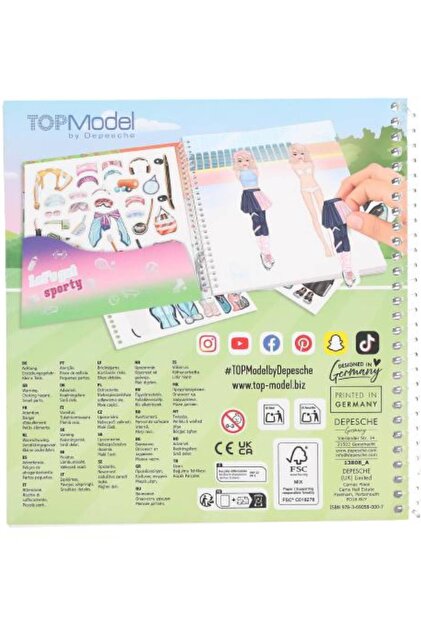Top Model Topmodel Dress Me up Sporty  Sports-Themed Dress-Up and Design  Notebook (Sticker Fashion Book)- Trendyol
