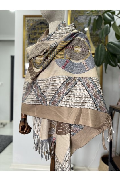 Imported 100% Wool Cashmere Brown Shoulder Shawl Premium Quality