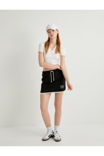 Women's Black Mini Tennis Skirt