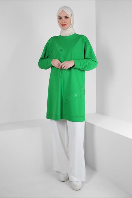 Eyelet Detail Sweatshirt Tunic 43886