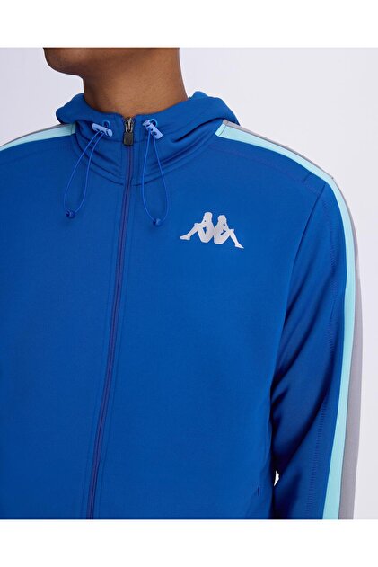 Kappa Alexander Full Zip Erkek Mavi-Gri Regular Fermuarlı Eşofman