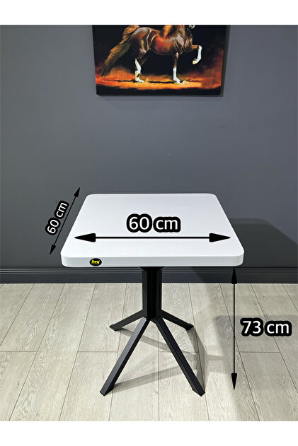 hey modüler mobilya Zeren Kare Beyaz Mutfak Yemek Masası Balkon