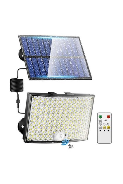 268 LED'li Solar Projektör 60W Güneş Enerjili 5 Mt Kablo Sensörlü Kumandalı HeroLed Dış Mekan IP65