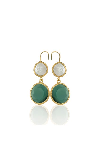 Kadir Jewellery 22 Ayar Altın Kaplama Kadın İnci Küpe -El İşçiliği Ve Hipoalerjenik Küpe