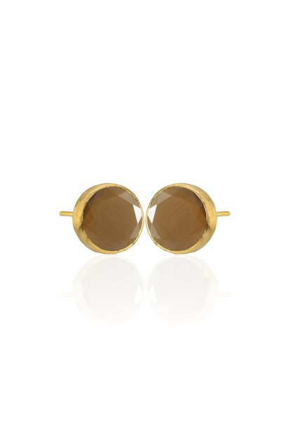 Kadir Jewellery 22 Ayar Altın Kaplama Kadın Minimal Küpe -El İşçiliği Ve Hipoalerjenik Küpe