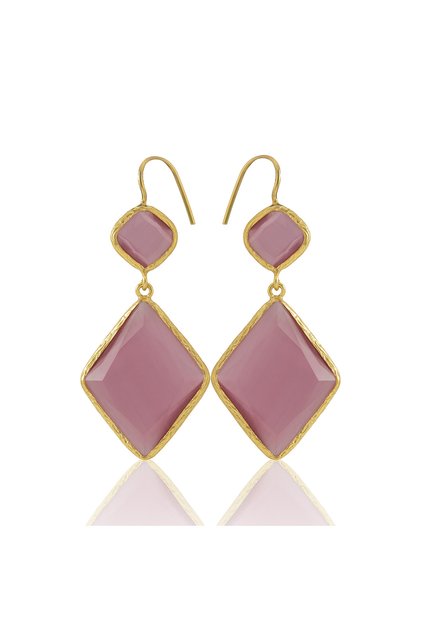 Kadir Jewellery 22 Ayar Altın Kaplama Kadın Sallantılı Küpe -El İşçiliği Ve Hipoalerjenik Küpe