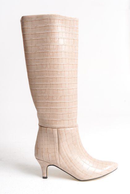 Alunalue Women's Boots 00125500 Beige Crocodile