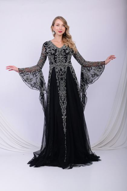 Aaya Flare Sleeve Maxi In Black