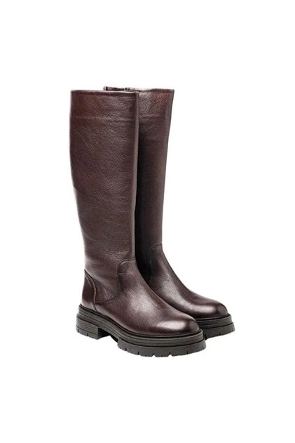 CB-25900-1 KADIN DERİ ÇİZME KAHVE