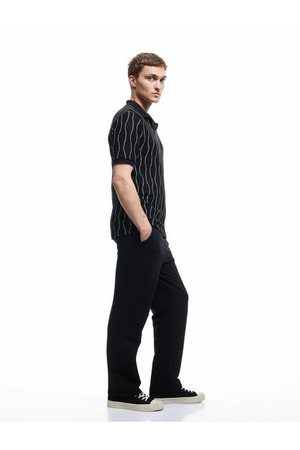 Cotton Textured Pocket Detailed Lace-Up Waist Sweatpants