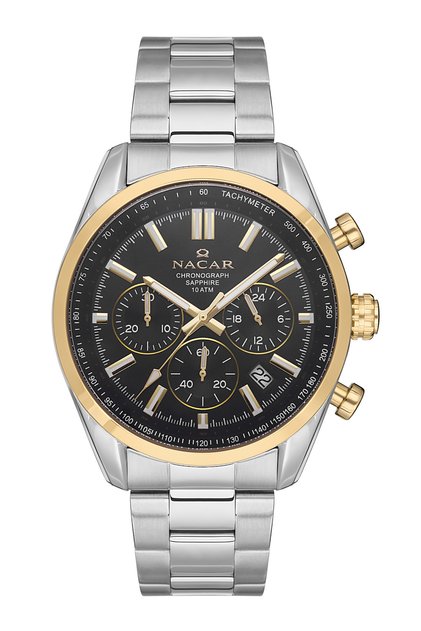 Safir Glass Sports Silver Men's Wristwatch Nc34- 290713 -Cbm