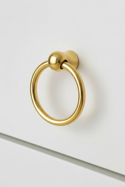 Ring Pendulum Furniture Handle - Single Screw - 60 mm Gold Yellow Cabinet and Drawer Handle