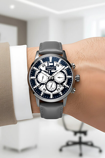 【今週末限定価格】TerraNovaSolarPhoton 2 ＋Fプリント Ferrucci Fonksiyonlar Ve Takvim Aktif Taba Renk Deri Kordonlu