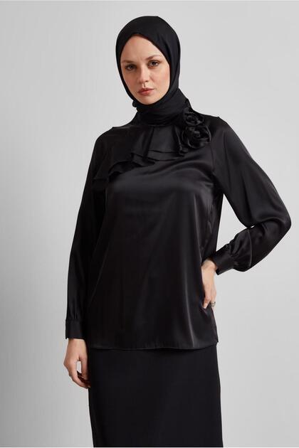 BLUZĂ SATIN DETALIE ROSE 44713