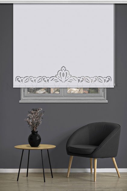 Stor Perde Lazer Kesim 601303 Beyaz Ev Ofis Mutfak Balkon Çocuk Odası Yatak Odası Salon Perdesi