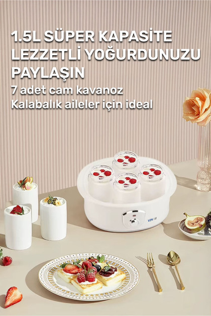 VZN Yoğurt Yapma Makinesi 7'li Cam Kavanoz - Fiyatı, Yorumları