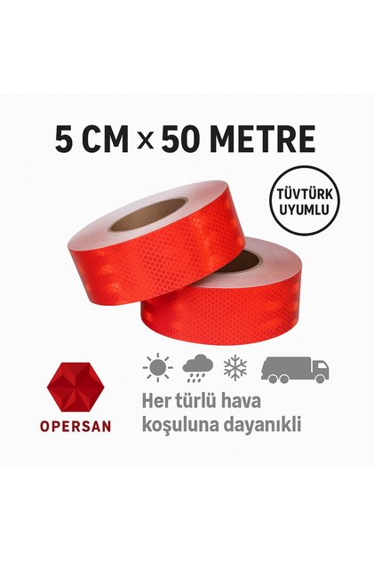 شريط عاكس باللون الأحمر 50 متر X5 سم - شريط عاكس، شريط شريطي