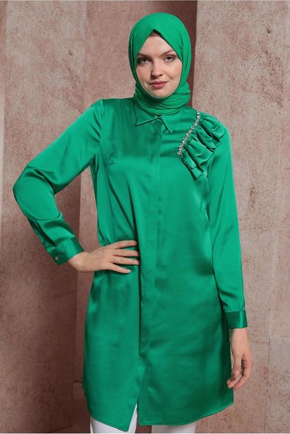 RIFFIR DETAILED SATIN TUNIC 43868