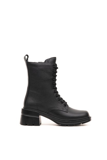 Genuine Leather Heeled Non-Slip Sole Women's Boots