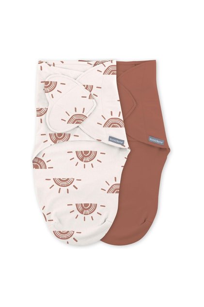 Set de 2 sisteme de înfășat Swaddle Me 0-3 luni, Colecția Monogram, Răsărit de soare, Ingenuity