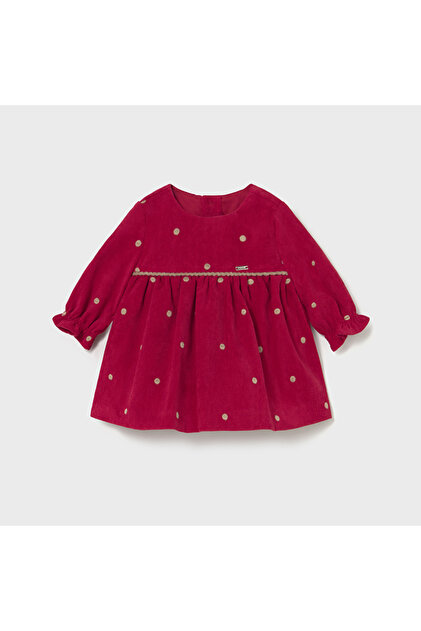 Kız Bebek Kadife Gold Kırmızı Elbise L26K2820
