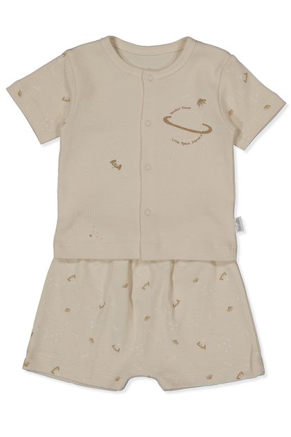 Interlock Shorts Pajama Set 2-Piece (Dream Big) Beige