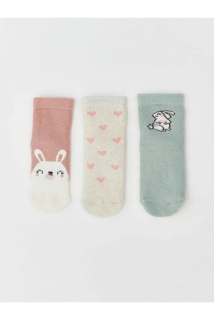 Patterned Baby Girl Socks 3-Piece (W5)