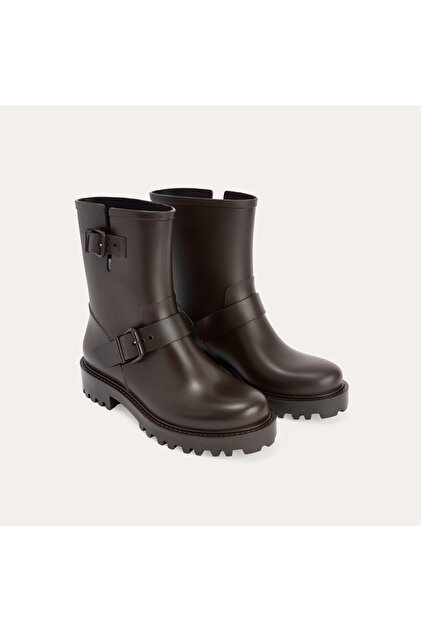 Genuine Leather Boots with Buckle
