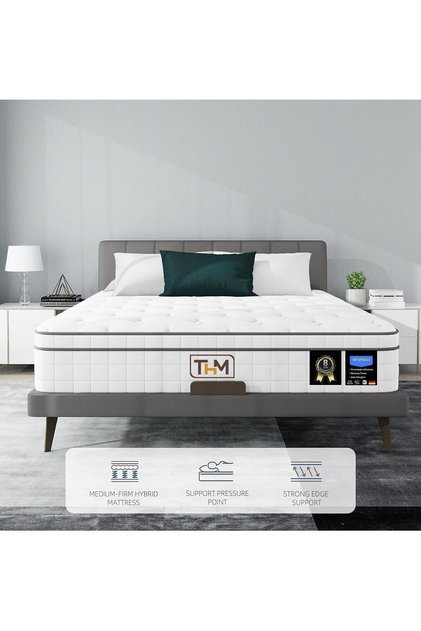 Home Mart Hybrid 20 cm Pocket Spring Mattress with Cool Gel Memory Foam, Motion Isolation & Pressure