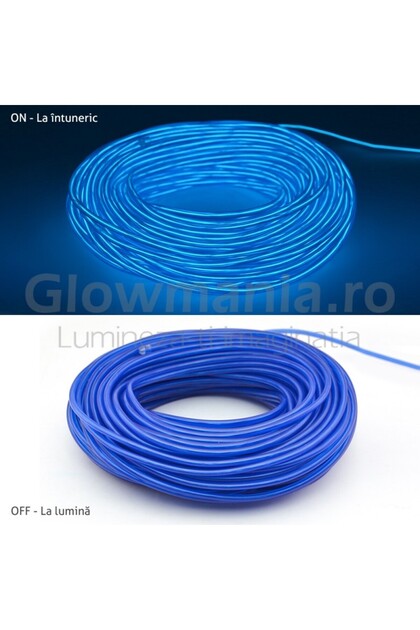 Sârmă electroluminiscentă flexibilă neon, fir EL, 5 mm, albastru