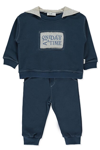 Three Thread Hooded Sweat 2-Piece Set (Good Things) Indigo