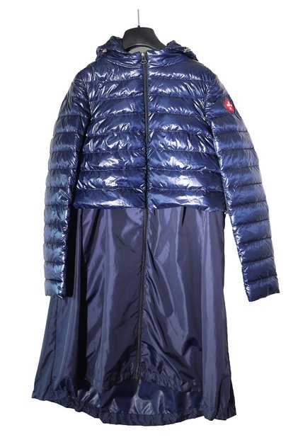 Geaca Dama lunga, albastru, puf, XS INTL