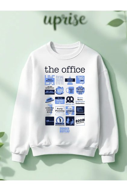 The Office Printed Cotton 3 Thread Crew Neck Oversize Sweatshirt