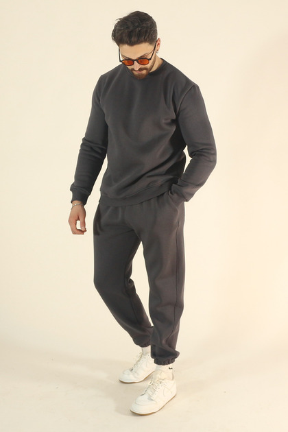 Men's Winter Tracksuit Set Sweatshirt Jogger - Regular Soft Crew Neck
