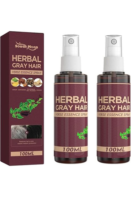 Herbal Gray Hair Spray - Hair Darkening Conditioner, Herbal Hair Coloring, Reverse Grey Hair, 4-Week