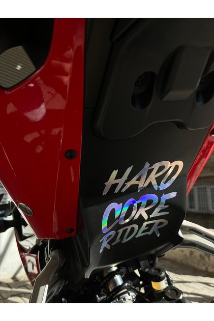 Hard Core Rider Hologram Sticker (1 Piece) 12X16 for Motor-Helmet-Car