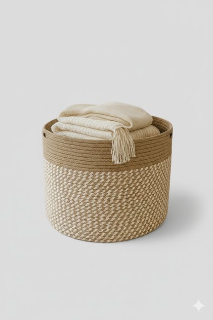 Amaterasu Jute Straw Basket, Organizer Basket, Woven Basket 40 cm x 30 cm