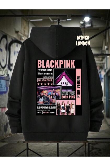 Unisex Black Group Printed Oversize Sweatshirt